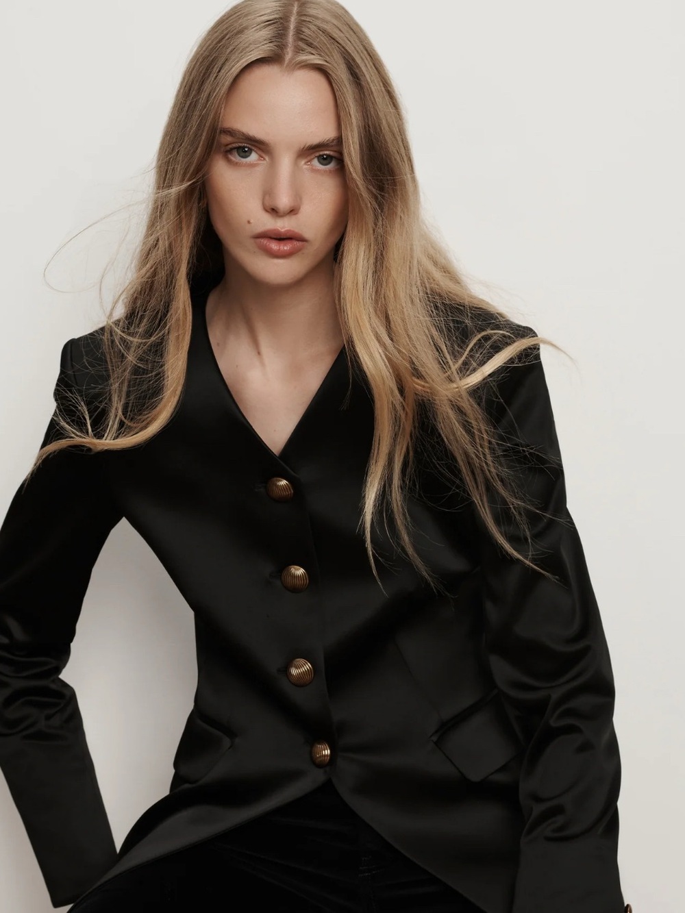 Veronica Beard Cynthia satin blazer jacket black NWT